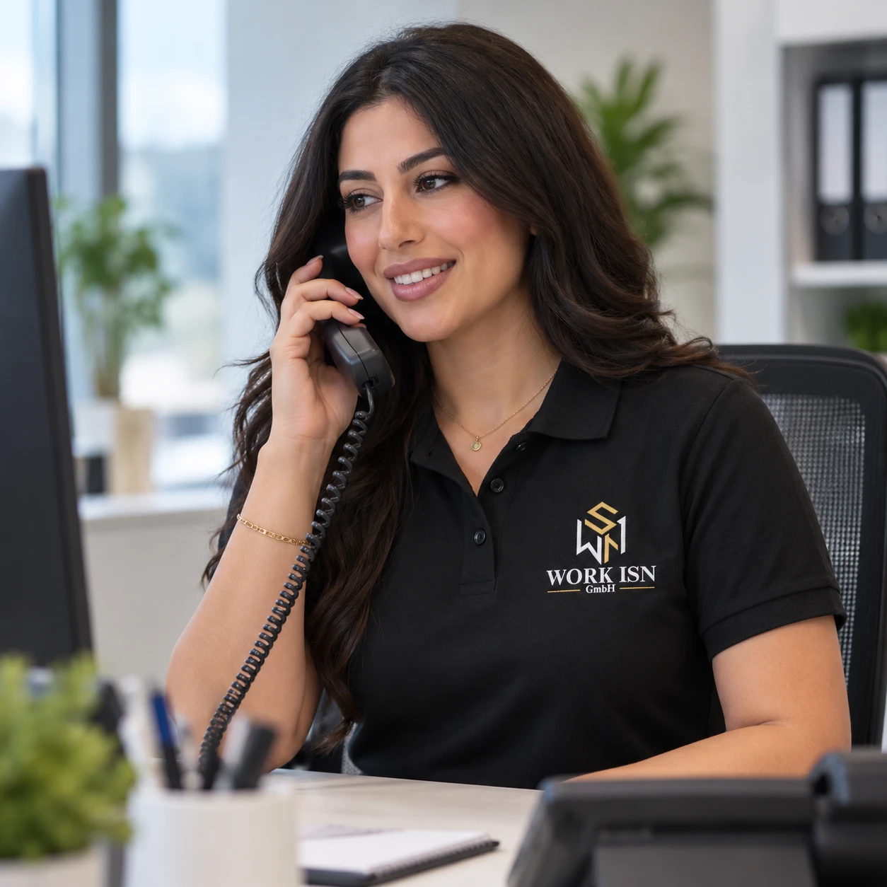 Freundlicher telefonischer Kontakt bei Work ISN GmbH